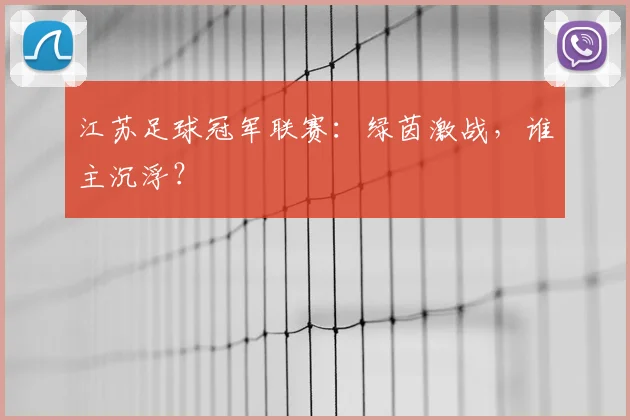 江苏足球冠军联赛：绿茵激战，谁主沉浮？